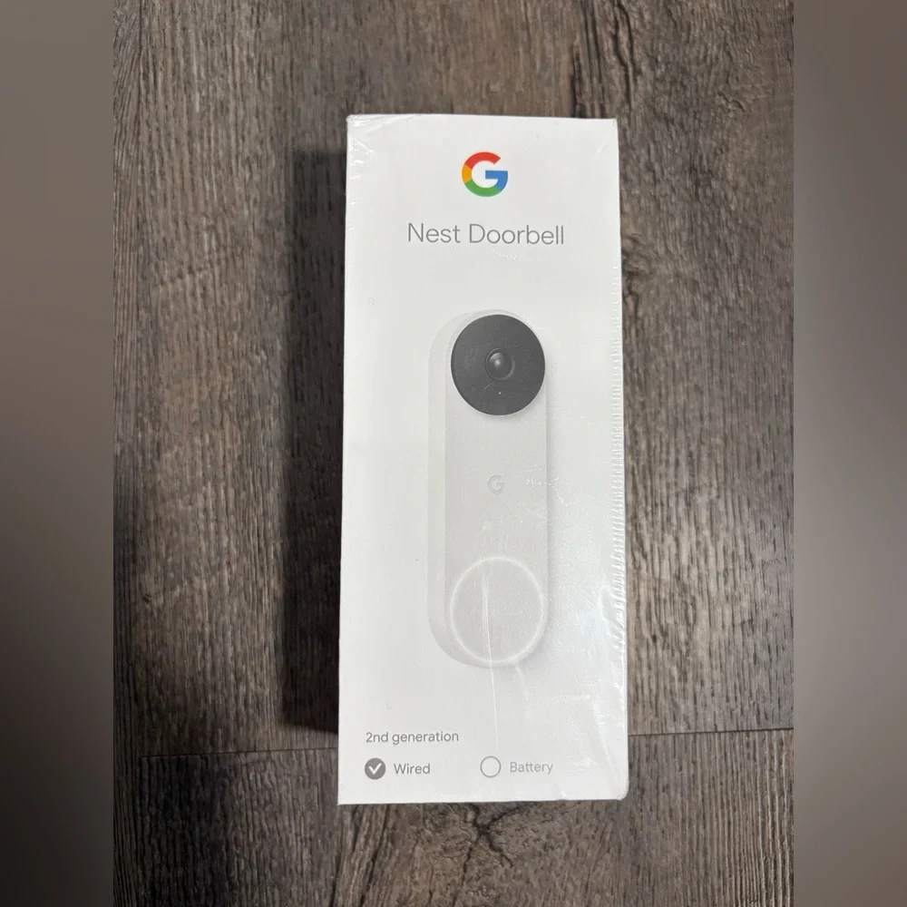 NEW | GOOGLE Nest Doorbell (Wired, 2nd Gen) - Video Security Camera - Snow